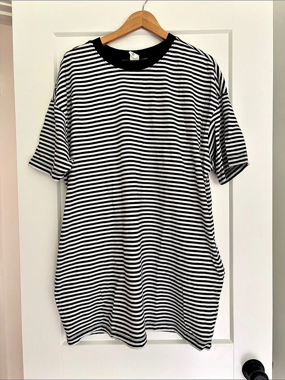 Melrose and Market Striped Short Sleeve shirt dress with pockets Size XL L